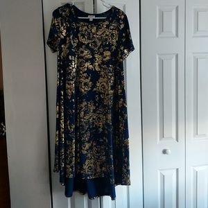 Medium-- Navy and gold Lularoe Elegant Carly